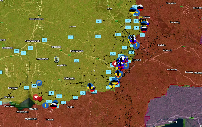 Мапа са распоредом снага и прегледом борби Мапа са распоредом снага и прегледом борби